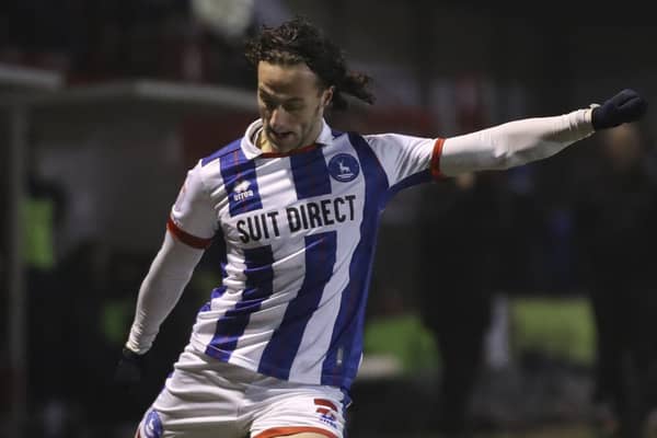 Jamie Sterry played the full match as Hartlepool United defeated Crawley Town on Friday night (Credit: Tom West | MI News)