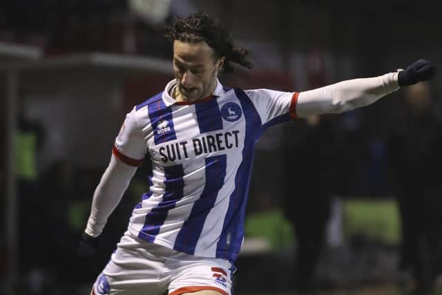 Jamie Sterry played the full match as Hartlepool United defeated Crawley Town on Friday night (Credit: Tom West | MI News)