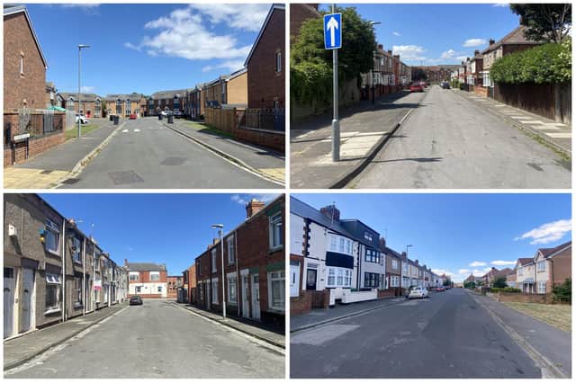 Four of the 20 locations in Hartlepool where Home Office figures say most crime is committed.
