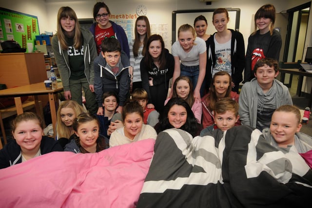 Pupils from Biddick School Sports College decided to stay behind after school, and spent the night in the classroom on a sleepover to raise funds for the charity Shelter in 2012.