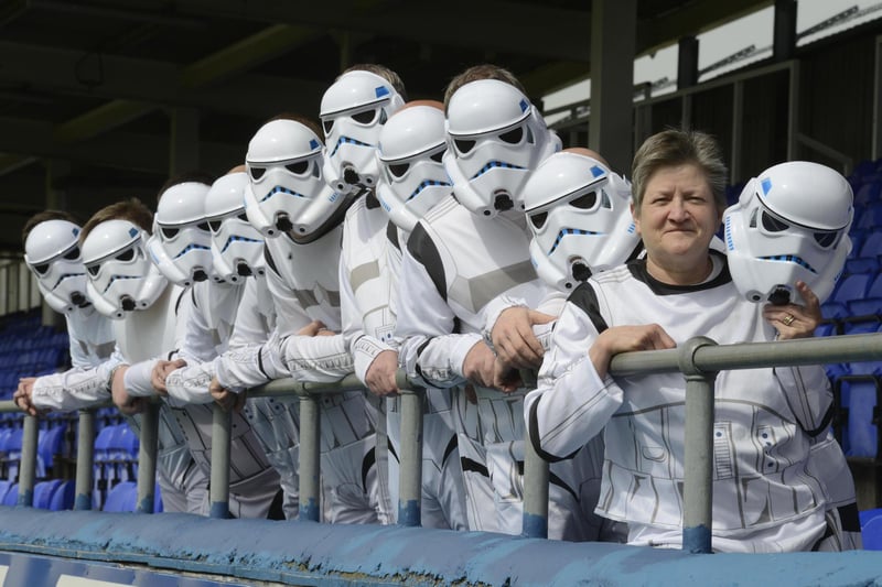 Angie Marchant and her Poolie Stormtroopers ahead of the trip to Plymouth in 2016.