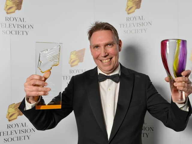 Dated: 29/02/20
RTS AWARDS 2020 ... The Royal Television Society Awards in the North East and Cumbria region held at the Hilton Newcastle Gateshead on Saturday evening. This picture shows winner of Presenter of the Year, Richard Moss.