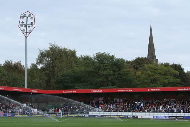 General view during the Sky Bet League 2 match between Salford City and Hartlepool United at Moor Lane, Salford on Saturday 16th October 2021. (Credit: Will Matthews | MI News)
