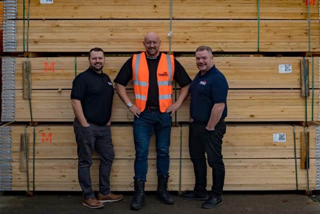 Findley Roofing managing director Dean Coombe, left, with company director Grant Findley and sales and marketing manager Richie Carrigan.