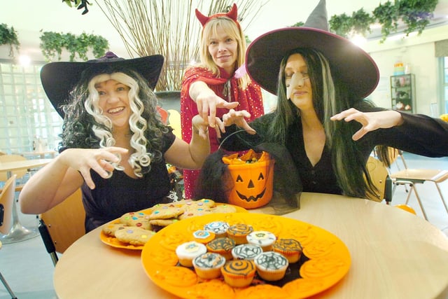 Pictured brewing up a potion for Halloween at the Place in the Park cafe 8 years ago were (left to right) Maria Harrison, Julie Kirby and Joanne Spence.
