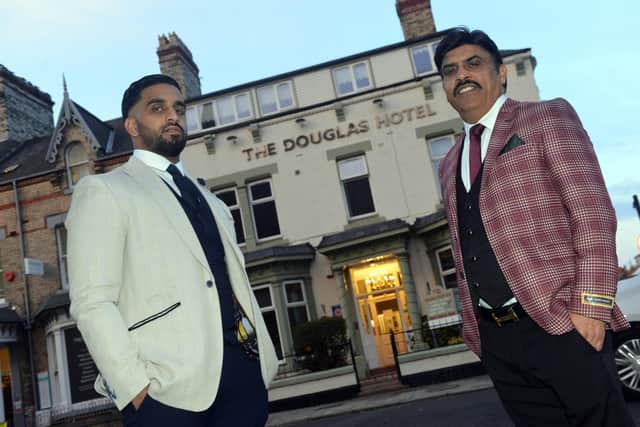 The Douglas Hotel owners Raqeeb Ramzan (right) and uncle Rajab Malik took part in Channel 4 programme Four In A Bed.