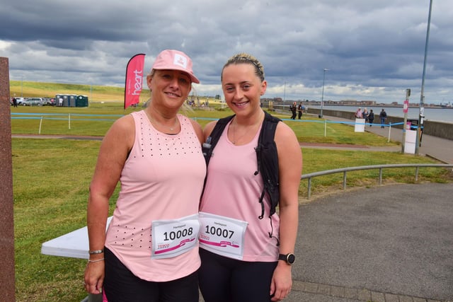 Amanda and Carly Donaghue at the Race for Life on Sunday.
