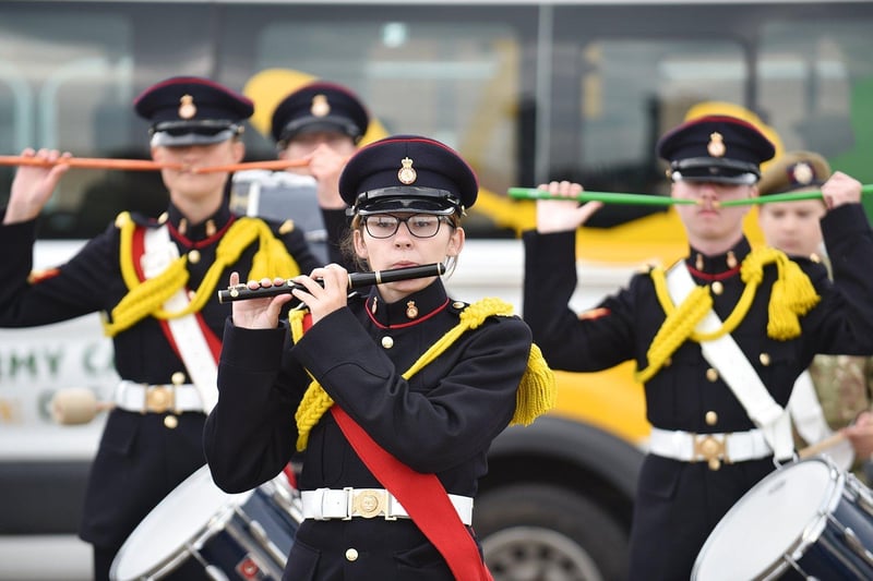 A band perform at the Military Village during the Tall Ships Races on Saturday. Picture by BERNADETTE MALCOLMSON