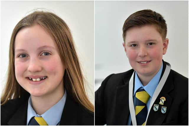 High Tunstall College of Science pupils Freya Love and Joe Browell.