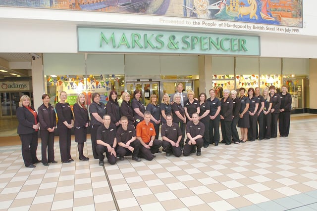 Hartlepool Marks & Spencer staff as pictured in 2009 before its closure and relocation in 2014.