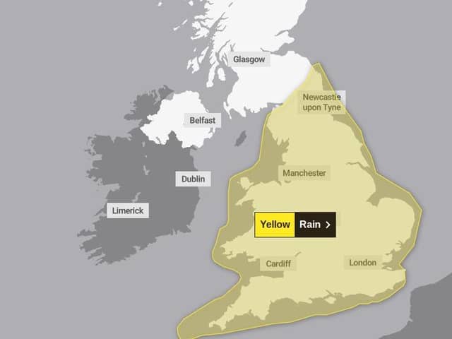 The Met Office has issued a yellow weather warning for rain for February 17 and 18.
