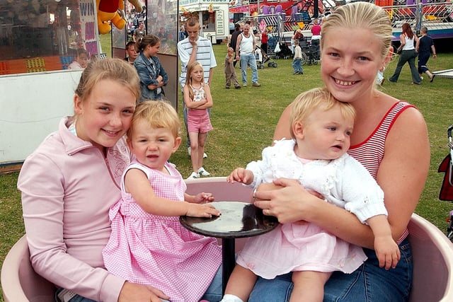 A family enjoying the opening day of Hartlepool Carnival in 2004.