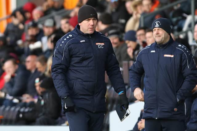 Dave Challinor manager of Hartlepool United  during the Vanarama National League match between Barnet and Hartlepool United at The Hive, Edgware on Saturday 1st February 2020. (Credit: Jacques Feeney | MI News)