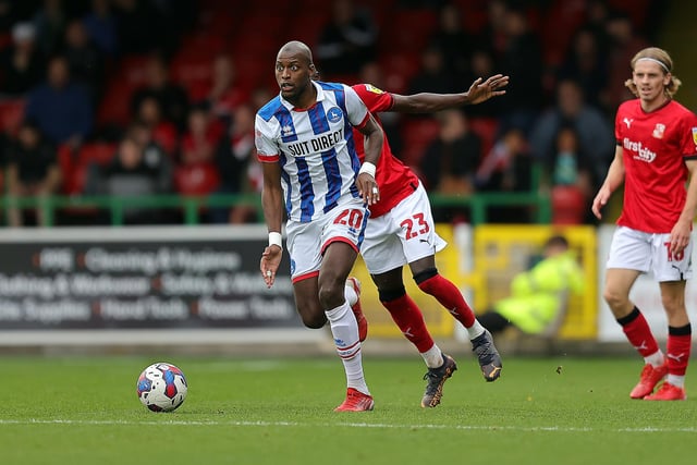 Sylla came close to grabbing his first goal for Hartlepool in the defeat against Salford when hitting the post. (Credit: Dave Peters | Prime Media | MI News)