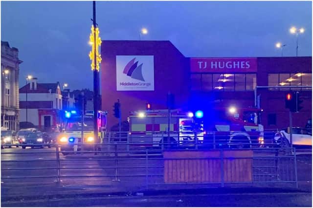 Emergency services at the scene of the crash on Stockton Street in Hartlepool. Photo by Hartlepool News & Alerts.