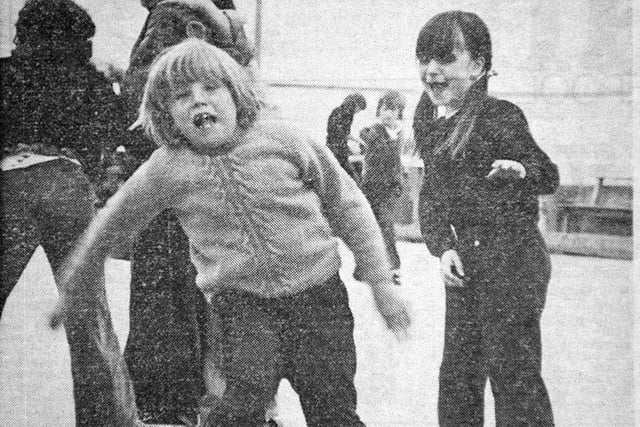 Enjoying Seaton Carew's roller rink in the 1960s.