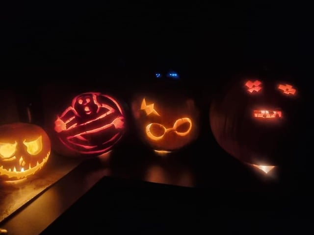 We've spotted Ghostbusters and Harry Potter designs in this pumpkin line-up. Celebrating National Pumpkin Day and Halloween with Zane Laight.