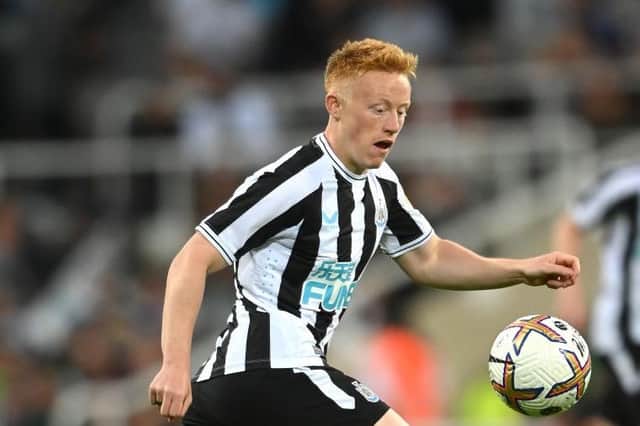 Newcastle United's Matty Longstaff makes Colchester United debut against Hartlepool United. (Photo by Stu Forster/Getty Images)