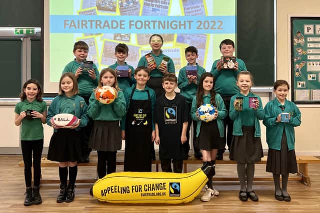 Clavering pupils shared what they had learned during Fairtrade Fortnight in a special assembly.