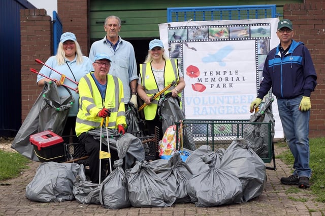 The Temple Memorial Park Volunteer Rangers of South Shields who reached a landmark of 2,000 bags of rubbish collected in 2019.