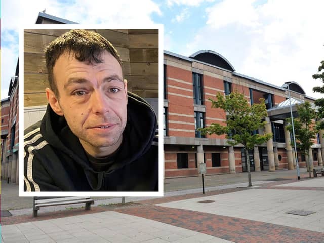 Keith Embleton (inset) was sentenced for robbery at Teesside Crown Court.