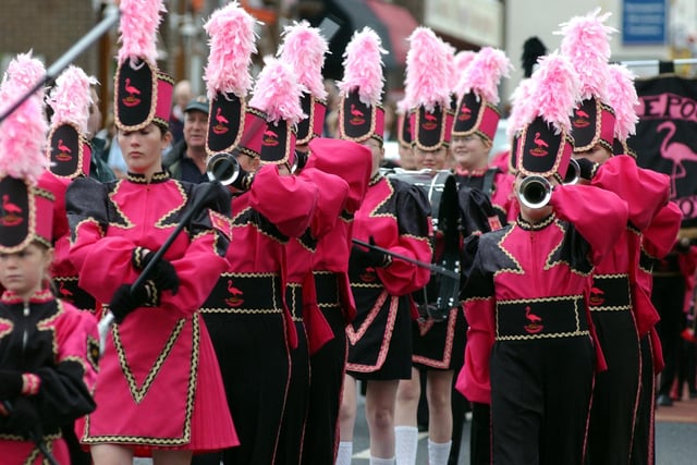 Hartlepool Flamingos leading the Cleadon Village parade in 2004. Recognise anyone?