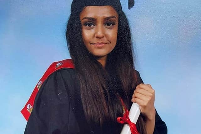 Twenty-year-old teacher Sabina Nessa, who was found dead on the evening of September 17 at Cator Park in Kidbrooke, south east London, as she walked to a night out.