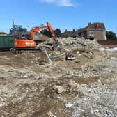 Demolition of the former car valeting centre on Stockton Road, Hartlepool.