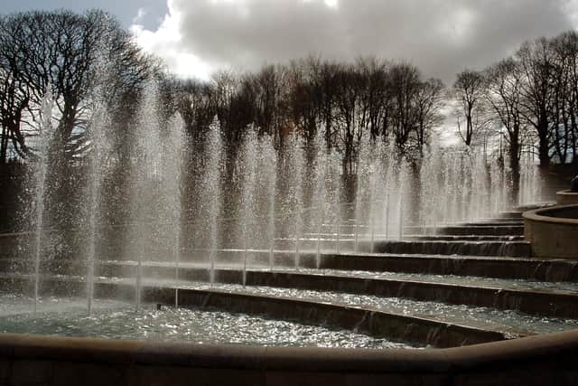 The fountains in full swing