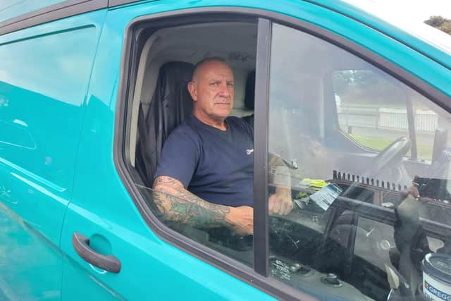Rob Parker in his van.