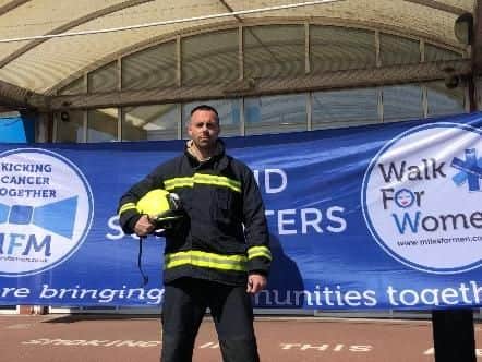 Liam Lewis is to run 19 miles in his full firefighter's kit for the mental health charity Miles For Men.