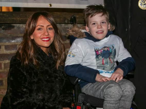 Samia Ghadie and Hartlepool youngster Alfie Smith switch on the town's Christmas lights