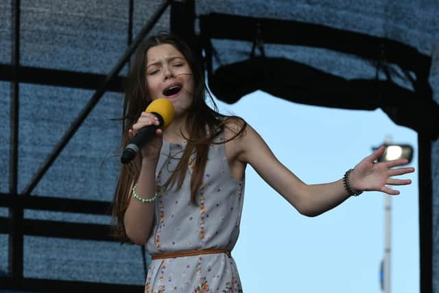 Courtney Hadwin at the Waterfront Festival in Hartlepool.