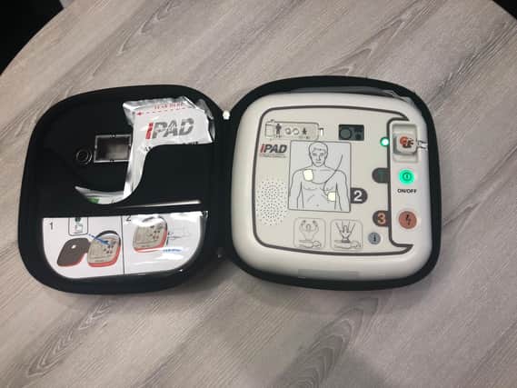 A defibrillator kit.