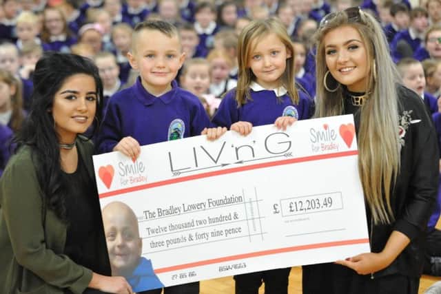 Olivia Crawford and Georgia Fletcher fromLIV'n'G performed song Smile, which raised 12,203 for the Bradley Lowery Foundation.