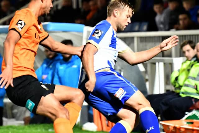 Nicky Featherstone played as a deep-lying midfielder for Pools against Braintree on Saturday.