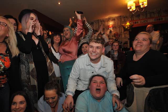 Michael Rice celebrates with family and friends in Hartlepool after winning BBC show All Together Now.