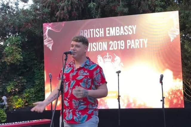 Michael Rice performs at the British Embassy Garden Party held in his honour. Picture: Darron Copeland.