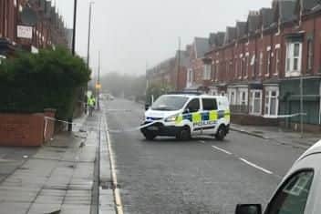 Emergency services in York Road, Hartlepool.