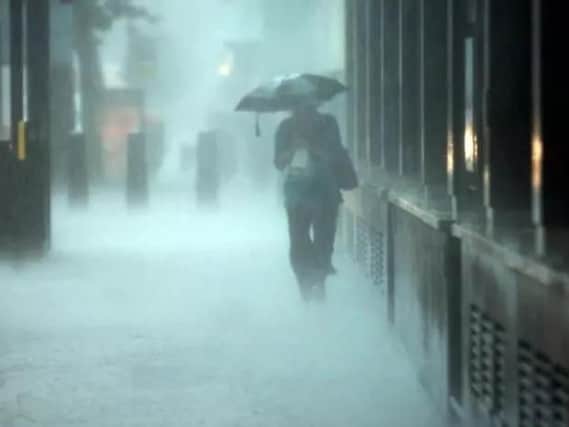 A weather warning for heavy rain and thunderstorms is in place for the North East today