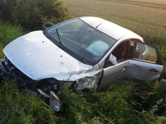 The car which went off the A19.