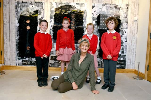 Miners: Pitmen, Pride and Prayer exhibition in Open Treasure at Durham Cathedral.
Wendy Stoker, artisit, MADE in England with children who participated in the Trimdons community projects. From left Zak Carrington, Lilly Hunter, Amy Reeve and Frankie Garraghan.