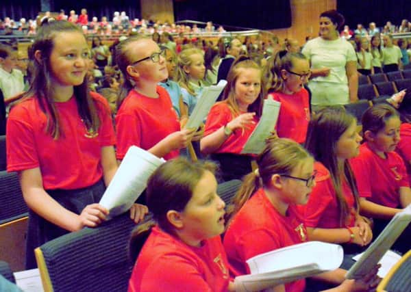 Pupils from West View Primary School, Hartlepool, joins schools across the North East show off their vocal talents while taking part in The Big Sing at Sage Gateshead