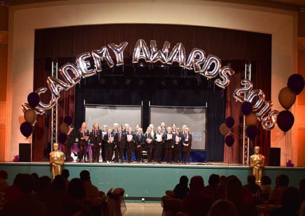 The school's choir performing a celebration medley