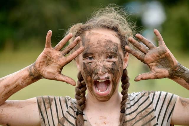 High Tunstall College of Science pupil Beth Dunning taking party in the muddy challenge event. Picture by Frank Reid