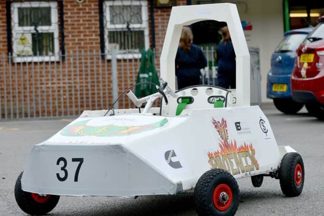 The car that was designed built by pupils at St. Josephs Primary School, Hartlepool. Picture by Frank Reid