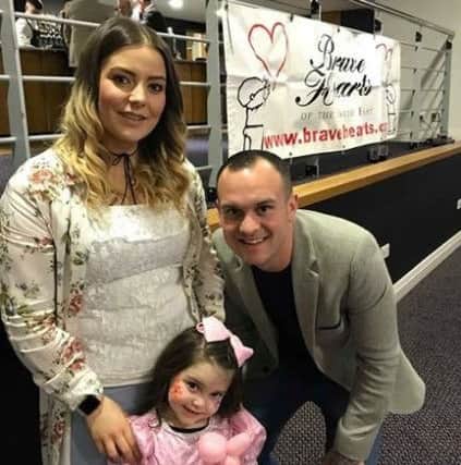 Lyla O'Donovan with mum Kirsty and dad Paul at the recent Bravehearts Awards.