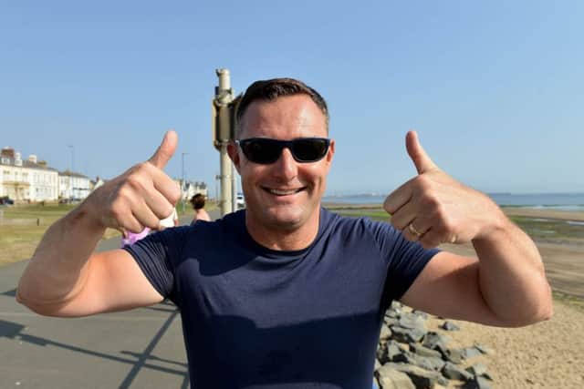 Andrew Dixon, 49, enjoying the hot morning sun, Seaton Carew on the morning of what was predicted to be the hottest day of the summer. Picture by FRANK REID