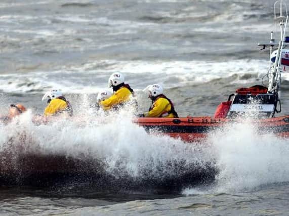 The Hartlepool RNLI called to tow a dinghy to safety. Photo RNLI/Tom Collins.