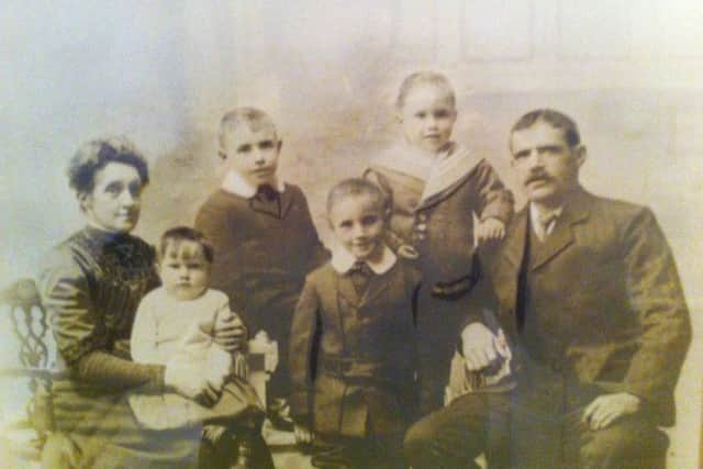 John William Truefitt, one of the missing trawlermen of the Doris Burton, with wife Mary and family.